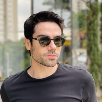 safine com br oculos de sol masculino redondo preto e tartaruga fernando