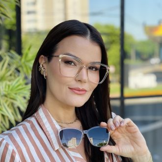 safine com br oculos 2 em 1 clip on gatinho dourado transparente ana 7