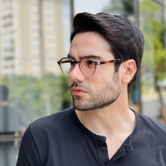 safine com br oculos de grau masculino redondo cinza e marrom fernando 2 0 3
