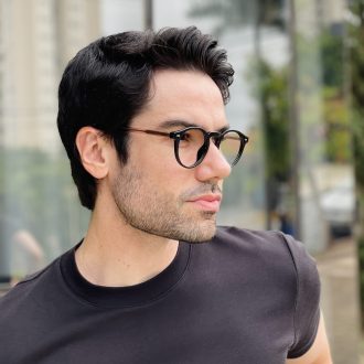 safine com br oculos de grau masculino redondo preto e marrom bernardo 2 0 2