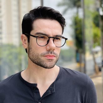 safine com br oculos de grau masculino redondo preto e marrom matteo 2 0 1