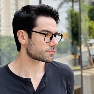 safine com br oculos de grau masculino redondo preto e marrom matteo 2 0 2