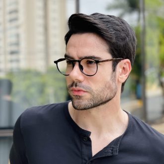 safine com br oculos de grau masculino redondo preto e marrom matteo 2 0 3