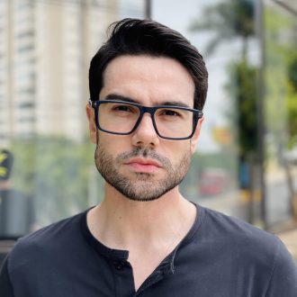 safine com br oculos de grau masculino retangular azul bruno