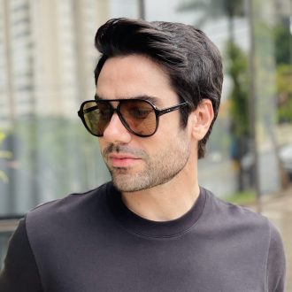 safine com br oculos de sol aviador masculino preto e marrom nicolas 3