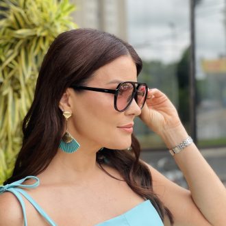 safine com br oculos de sol feminino aviador preto e vermelho celeste 2