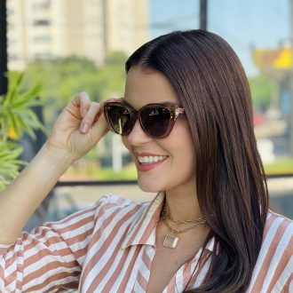 safine com br oculos de sol feminino gatinho marrom transparente clau