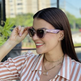 safine com br oculos de sol feminino gatinho rose clau