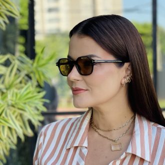 safine com br oculos de sol feminino quadrado preto e amarelo chiara