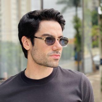 safine com br oculos de sol masculino oval dourado hugo 2 0 1