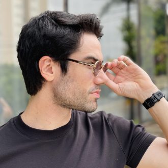 safine com br oculos de sol masculino oval dourado hugo 2 0 2