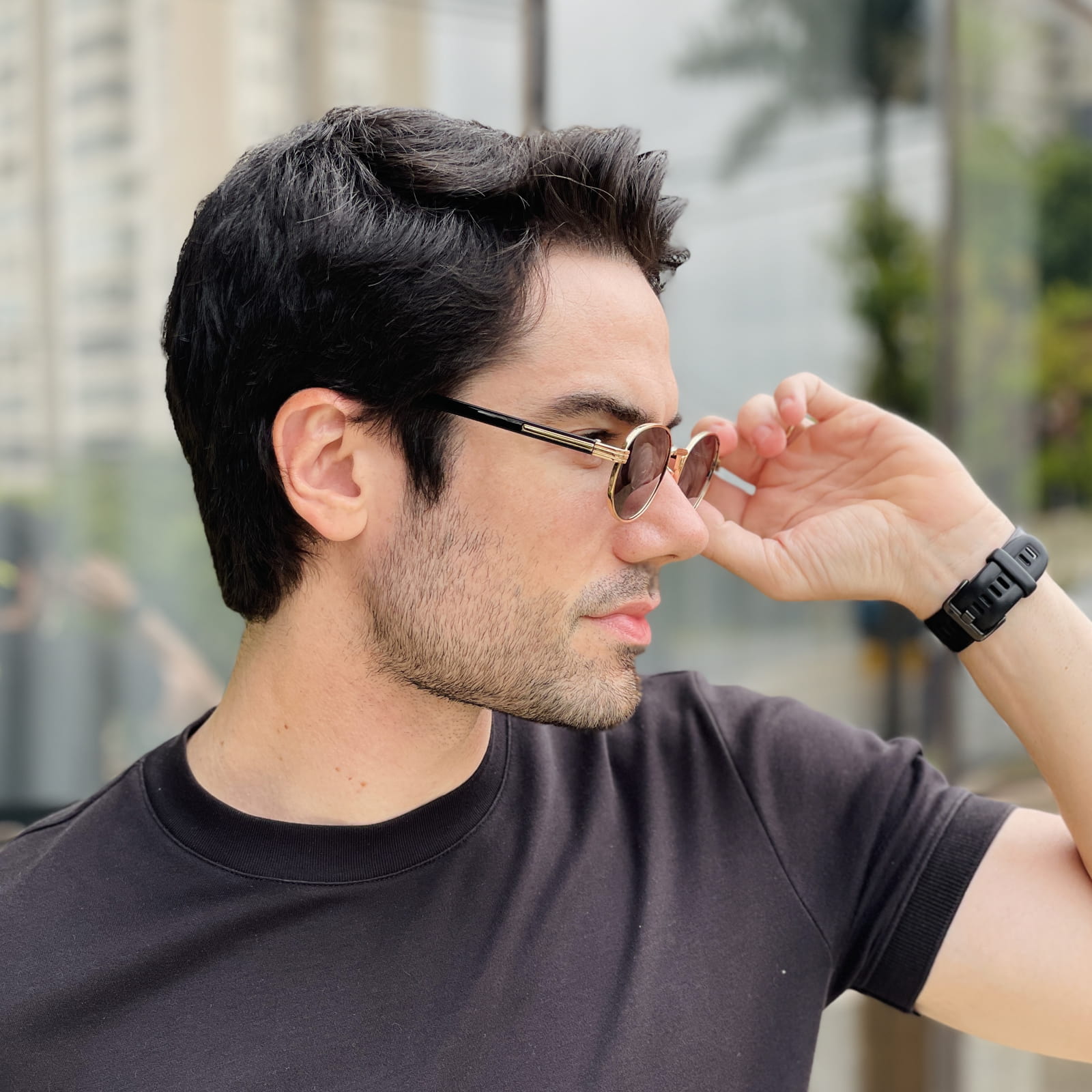 safine com br oculos de sol masculino oval dourado hugo 2 safine com br oculos de sol masculino oval dourado hugo 2