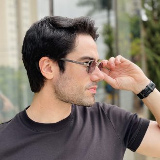 safine com br oculos de sol masculino oval prata hugo 2