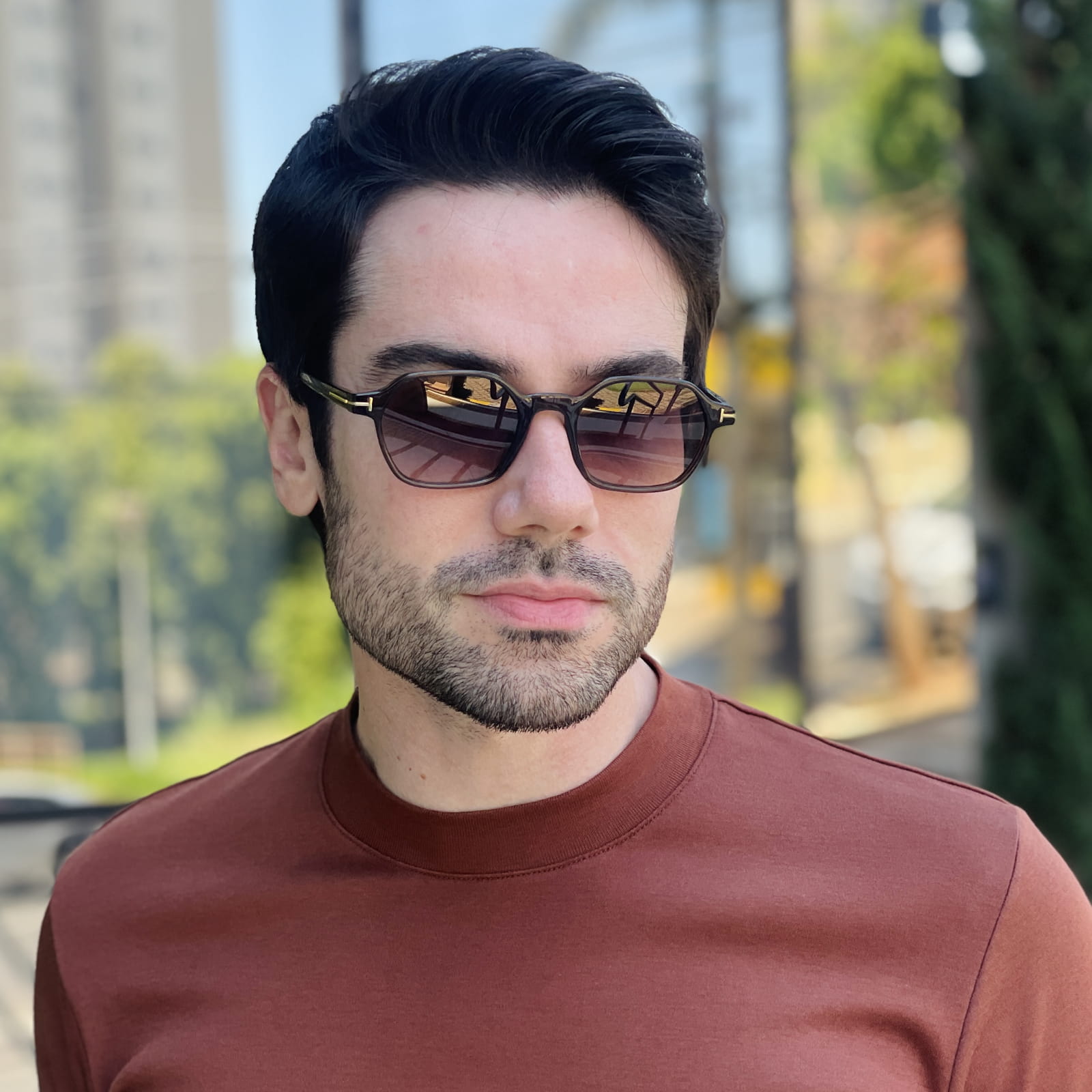 safine com br oculos de sol masculino quadrado marrom tom safine com br oculos de sol masculino quadrado marrom tom