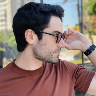 safine com br oculos de sol masculino quadrado preto e amarelo tom 2