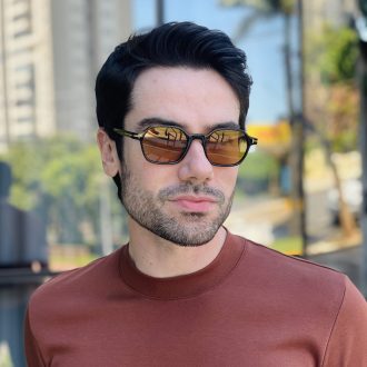 safine com br oculos de sol masculino quadrado preto e amarelo tom