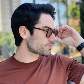 safine com br oculos de sol masculino quadrado tartaruga tom 2