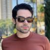 safine com br oculos de sol masculino retangular marrom fosco caio