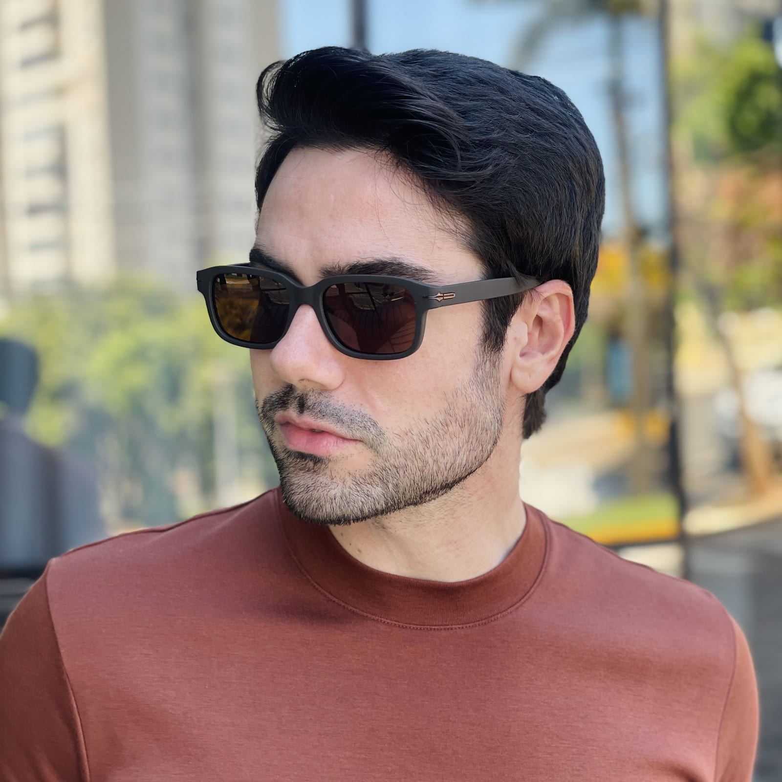 safine com br oculos de sol masculino retangular marrom fosco caio 3 safine com br oculos de sol masculino retangular marrom fosco caio 3