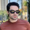 safine com br oculos de sol masculino retangular preto fosco caio