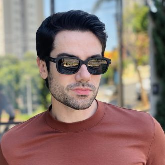 safine com br oculos de sol masculino retangular preto fosco caio